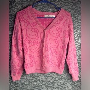 H&M Sanrio Hello Kitty Pink Knitted Cardigan Button Up Sweater Medium